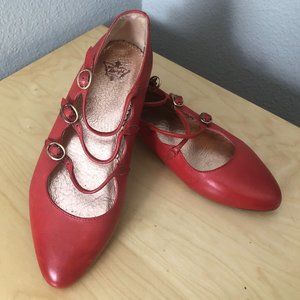 Miss Albright Buckled Pointed Toe Mary Jane Flats